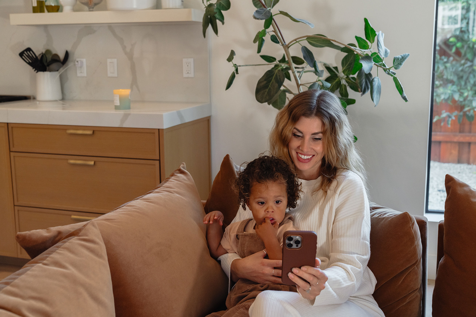 Women having an online primary care appointment