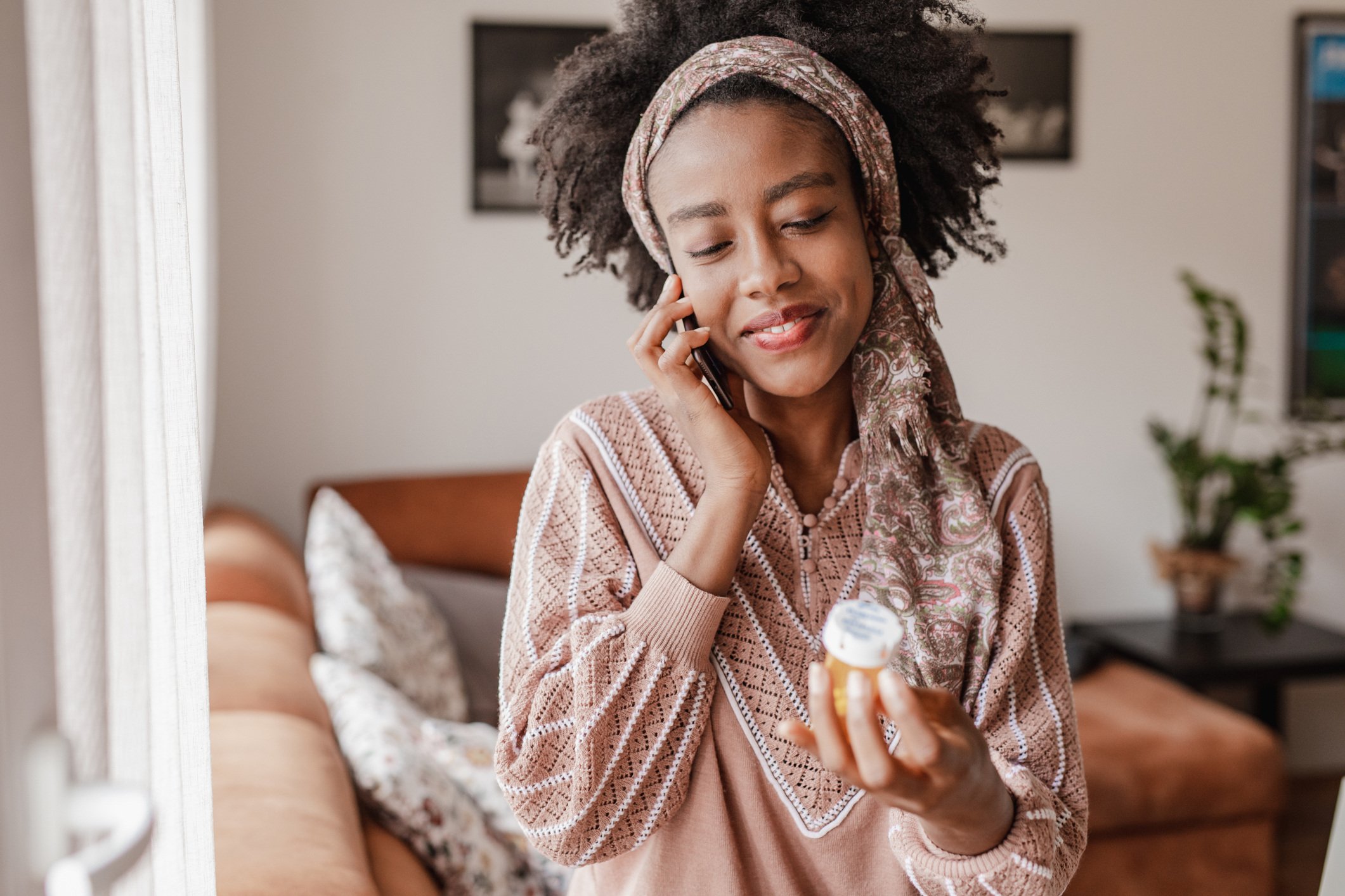 Woman having her mental health medications